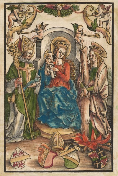 The Madonna with Saint Ulrich and Saint Afra (recto) by Urs Graf I