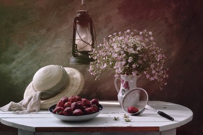 Summer Strawberries Still Life by UstinaGreen