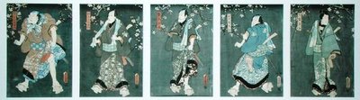 Five characters from a play by Toyokuni by Utagawa Kunisada