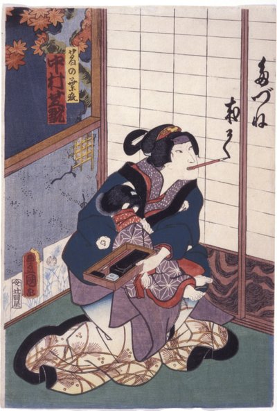 Nakamura Shikan in the Role of the Fox Kuzunoha by Utagawa (1786 1865) Kunisada
