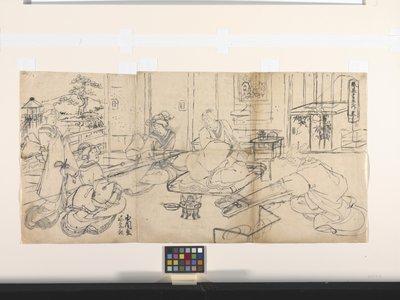 The Four Accomplishments (Music, Go, Calligraphy, Painting): Music (Koto) by Utagawa (1786 1865) Kunisada