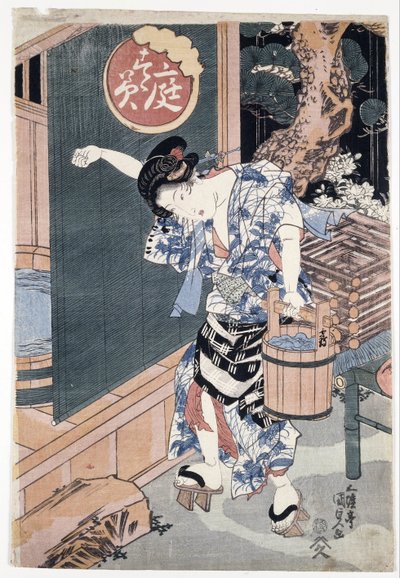 The garden bathtub by Utagawa Kunisada