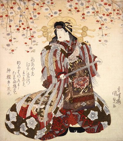 Iwai Kumesaburo II as Agemaki in Sukeroku yukari no Edo zakura by Utagawa Kunisada