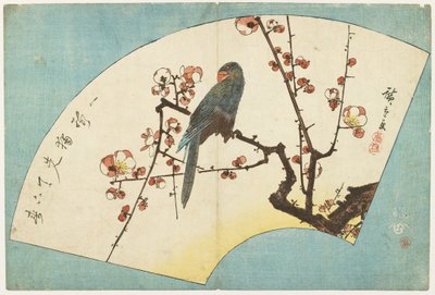 (Parrot on a Flowering Plum), mid 19th Century by Utagawa Hiroshige