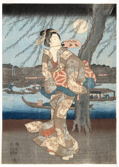 A Cool Summer Evening at Ryogoku, 1848-51 by Utagawa Hiroshige