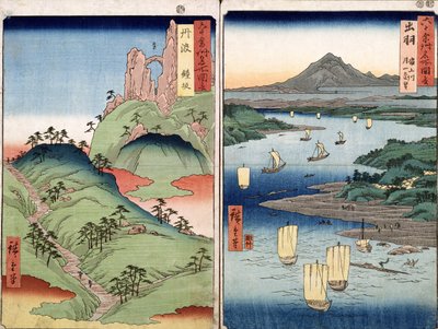 A landscape and seascape, two views from the series 
