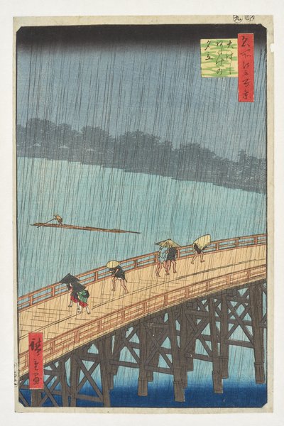 Evening Shower over the Great Bridge in Atake from the Series 