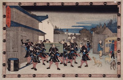 Act X: Ronin Carrying a Basket that Conceals Yuranosuke into Gihei