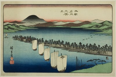 Amanohashidate, from the series "Famous Places of Japan" by Utagawa Hiroshige