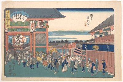 Asakusa Kaminarimon Mae (Kameya) by Utagawa Hiroshige