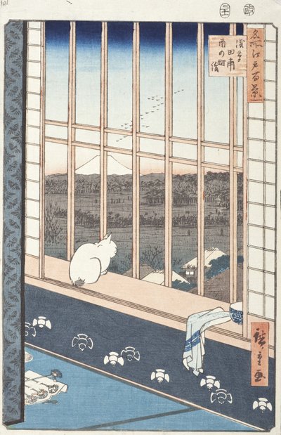 Asakusa Rice Fields and Festival of Torinomachi from the Series One Hundred Famous Views of Edo, 1857 by Utagawa Hiroshige