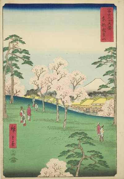 Asuka Hill in the Eastern Capital, from the series "Thirty-six Views of Mount Fuji" by Utagawa Hiroshige
