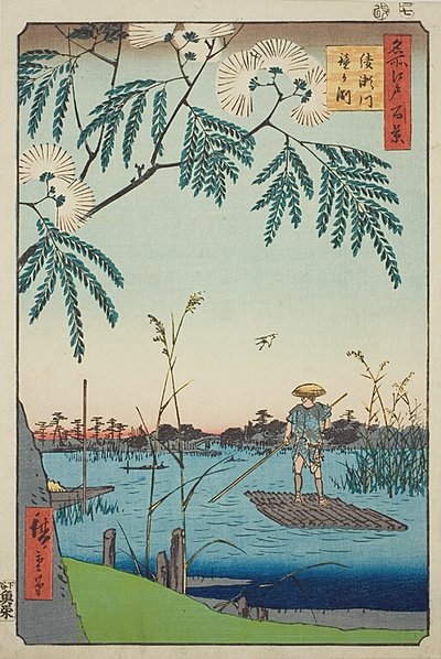 Ayase River and Kanegafuchi, No.63 from the series "One Hundred Famous Views of Edo" by Utagawa Hiroshige