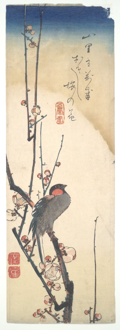 Bird on Blossoming Plum Tree by Utagawa Hiroshige
