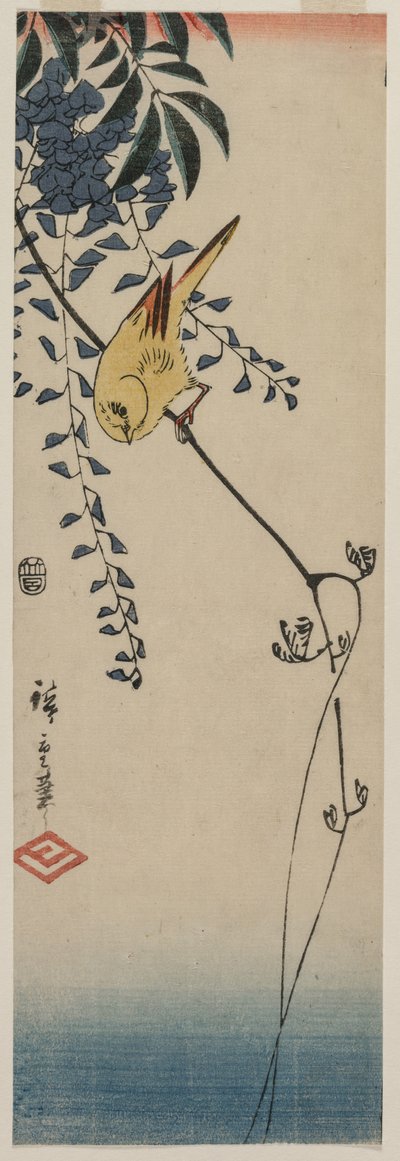 Canary and Wisteria by Utagawa Hiroshige