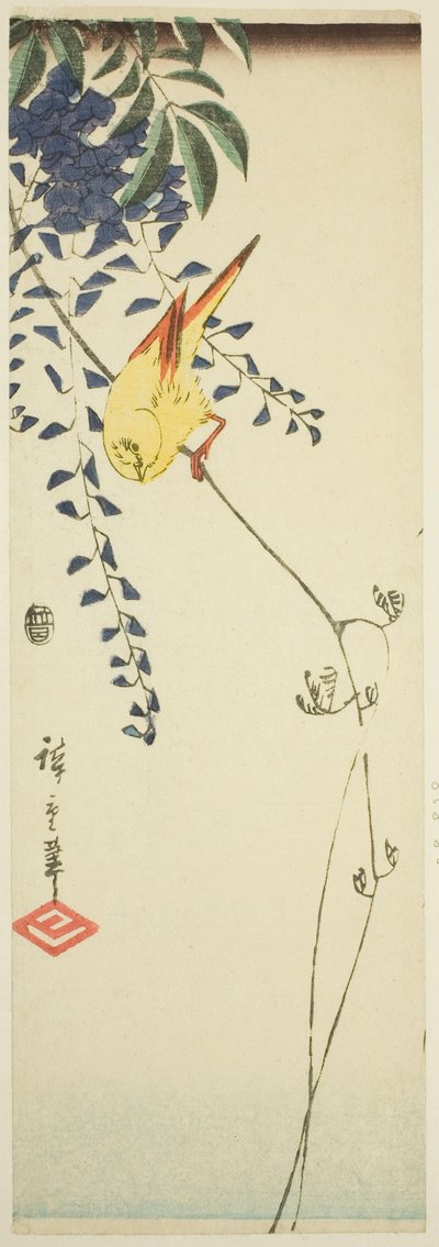 Canary and Wisteria by Utagawa Hiroshige