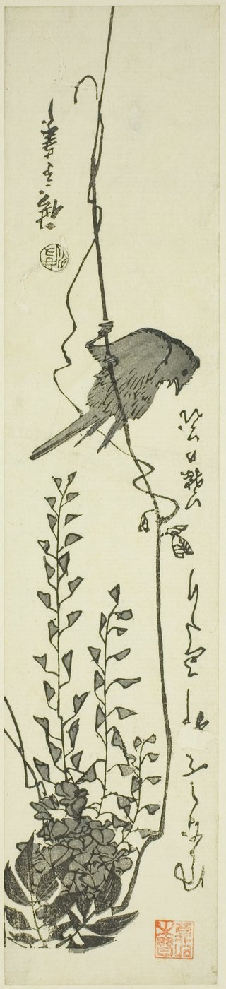 Canary and Wisteria by Utagawa Hiroshige