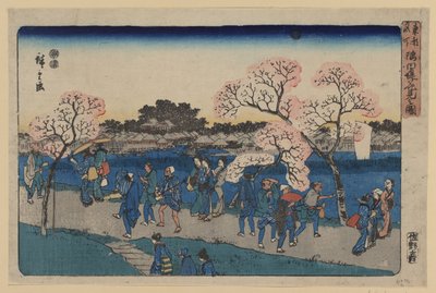 Cherry Blossoms along Sumida River by Utagawa Hiroshige
