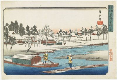 Clear Weather After Snow at Masaki, 1832-1839 by Utagawa Hiroshige