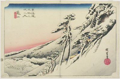 Clear Weather after Snow, Kameyama, c. 1833 by Utagawa Hiroshige