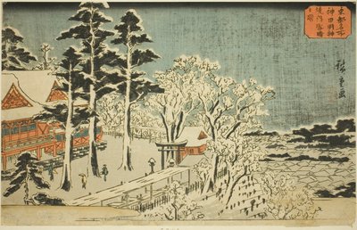 Clear Weather after Snowfall at the Precincts of the Kanda Myojin Shrine, from the series "Famous Places in the Eastern Capital" by Utagawa Hiroshige