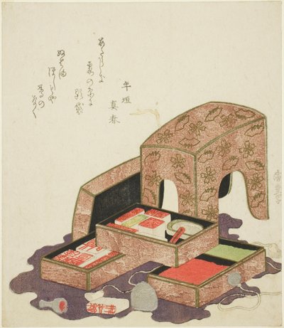 Collection of seals in lacquer trays by Utagawa Hiroshige