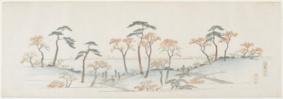 Colored Leaves at Kaianji Temple by Utagawa Hiroshige