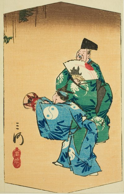 Comic Dancers in Mikawa Province, section of sheet no. 4 from the series 