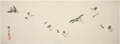 Cranes in Flight by Utagawa Hiroshige