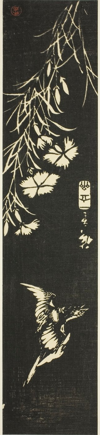 Cuckoo and pinks by Utagawa Hiroshige