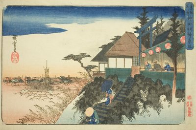 Eastern Ascent to the Kanda Myojin Shrine (Kanda Myojin higashizaka), from the series "Famous Places in the Eastern Capital (Toto meisho)" by Utagawa Hiroshige