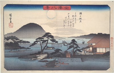Eight Views of Kanazawa #3: Autumn Moon at Seto by Utagawa Hiroshige