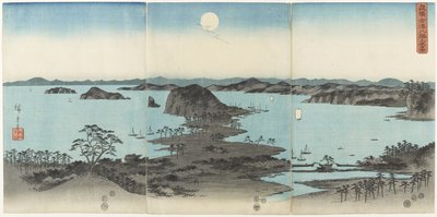 Eight Views of Kanazawa in Musashi Province at Night, July 1857 by Utagawa Hiroshige