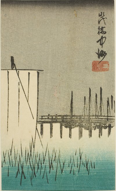 Eitai Bridge, Nakasu, and Mitsumata, section of a sheet from the series 