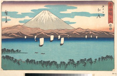 Ejiri, Number 19, from the Series Fifty-Three Stations of the Tōkaidō Road, also known as the Clerical Script Tōkaidō by Utagawa Hiroshige