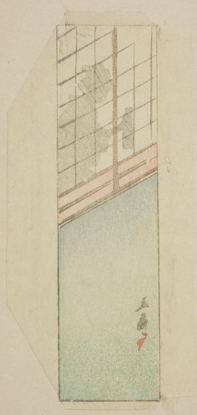Envelope of Woman Behind Sliding Screens by Utagawa Hiroshige