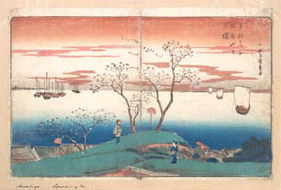 Evening Cherries on Gotem Yama by Utagawa Hiroshige