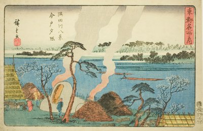 Evening Glow at Imado, Eight Views of the Sumida River, from the series 