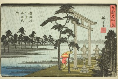Evening Rain at Massaki, Eight Views of the Sumida River, from the series 