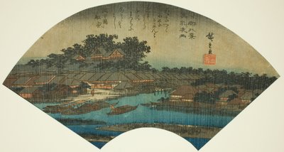 Evening Rain at Matsuchiyama, from the series Eight Views of the Eastern Capital by Utagawa Hiroshige
