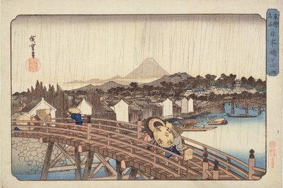 Evening Shower at Nihonbashi Bridge, from Celebrated Places of the Eastern Capital c.1832 by Utagawa Hiroshige