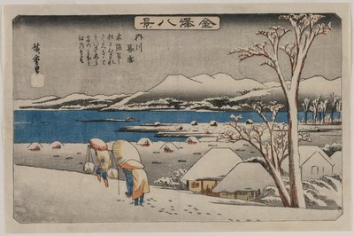 Evening Snow at Uchikawa, from the series Eight Views of Kanazawa by Utagawa Hiroshige