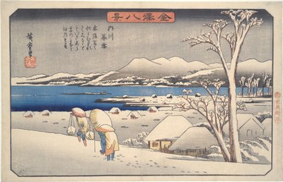 Evening Snow on the Uchikawa: The Eight Views of Kanazawa by Utagawa Hiroshige