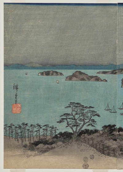 Evening View of the Eight Famous Places near Kanazawa Under Full Moon in Musashi Province by Utagawa Hiroshige
