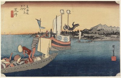 Ferryboats, Arai, c. 1833 by Utagawa Hiroshige