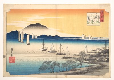 Fishing Boats Returning to Yabase by Utagawa Hiroshige