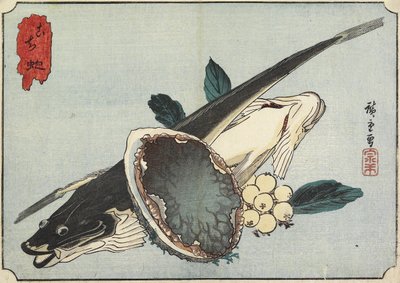 Flathead and Abalone, early 19th century by Utagawa Hiroshige