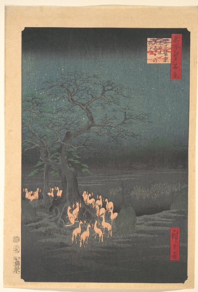 Foxes Meeting at Oji by Utagawa Hiroshige