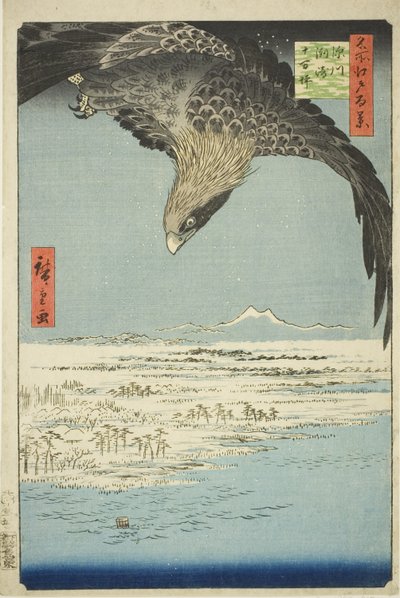 Fukagawa Susaki and Jumantsubo, from the series "One Hundred Famous Views of Edo" by Utagawa Hiroshige