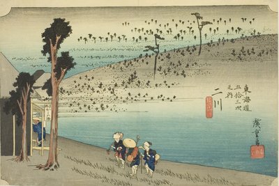 Futakawa: Sarugababa Plateau, from the series Fifty-three Stations of the Tokaido, also known as the Hoeido Tokaido by Utagawa Hiroshige